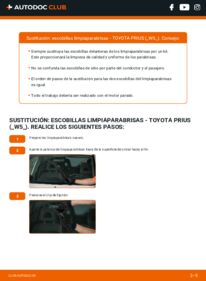 Cómo sustitución de Escobillas de Limpiaparabrisas 1.8 Hybrid (ZVW50_, ZVW51_) Toyota Prius W50
