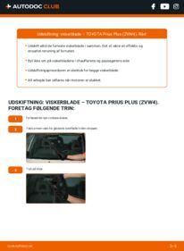 Hvordan man udfører udskiftning af: Viskerblade på 1.8 Hybrid (ZVW40) TOYOTA Prius Plus (ZVW4)
