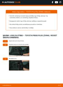 Kā veikt nomaiņu: 1.8 Hybrid (ZVW40) TOYOTA Prius Plus (ZVW4) Stikla tīrītāja slotiņa