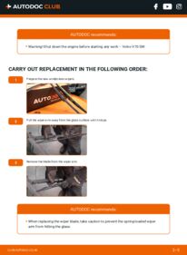 How to carry out replacement: Wiper Blades 2.4 Volvo V70 Mk2