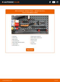How to carry out replacement: Brake Pads 3.0 d Infiniti M Y51