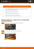 PDF priročnik za zamenjavo: Metlice brisalcev PEUGEOT 206 CC (2D) zadaj in spredaj
