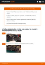 VW PASSAT Variant (3B6) výměna Kabinovy filtr : návody pdf