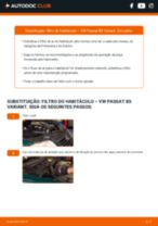 Mudar Filtro do Habitáculo VW PASSAT Variant (3B6): guia pdf