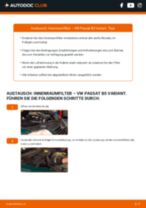Kabinenluftfilter-Erneuerung beim VW PASSAT Variant (3B6) - Griffe und Kniffe