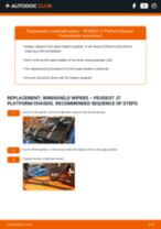 Step by step PDF-tutorial on Wiper Blades PEUGEOT J7 Platform/Chassis replacement