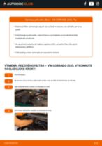 Príručka o výmene Kabínový filter v VW CORRADO vlastnými rukami