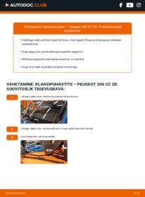 Kuidas välja vahetamist läbi viia: Peugeot 206 cc 2d 1.6 16V (2DNFUF, 2DNFUR) Pesurikumm