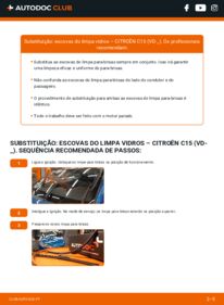 Como realizar a substituição de Escovas do Limpa Vidros 1.8 D CITROËN C15 (VD-_)
