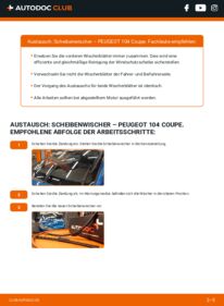Wie der Wechsel durchführt wird: Scheibenwischer PEUGEOT 104 Coupe 1.1 tauschen