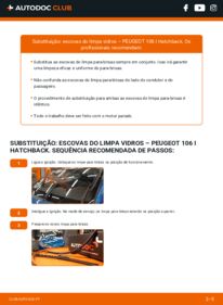 Como realizar a substituição de Escovas do Limpa Vidros 1.0 Peugeot 106 1A