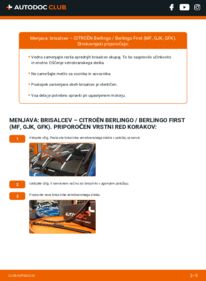 Kako izvesti menjavo: Metlica brisalnika stekel Berlingo / Berlingo First I (MF, GJK, GFK) 2.0 HDI 90