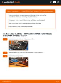 Kā veikt nomaiņu: 1.9 D Peugeot Partner Van Stikla tīrītāja slotiņa