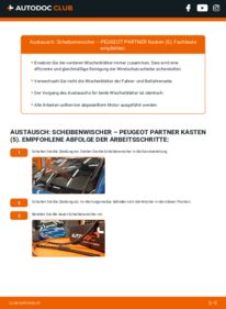 Wie der Austausch bewerkstelligt wird: Scheibenwischer 1.9 D Peugeot Partner Kastenwagen