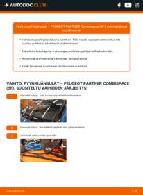 Kuinka vaihtaa Pyyhkijänsulat 2.0 HDI Peugeot Partner Combispace 5F -autoon
