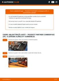 Hogyan végezze a cserét: 2.0 HDI Peugeot Partner Combispace 5F Törlőlapát