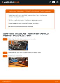 Hvordan man udfører udskiftning af: Viskerblade på 2.0 Peugeot 504 Cabriolet