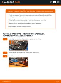 Kaip atlikti keitimą: Peugeot 504 Cabriolet 2.0 Valytuvo gumelė