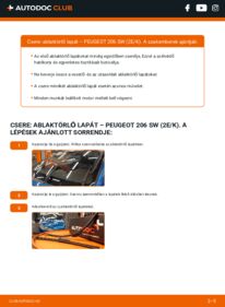 Hogyan végezze a cserét: 1.4 HDi Peugeot 206 SW Törlőlapát