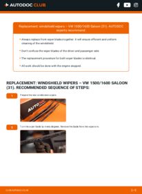 How to carry out replacement: Wiper Blades 1.6 VW 1500,1600 (31)