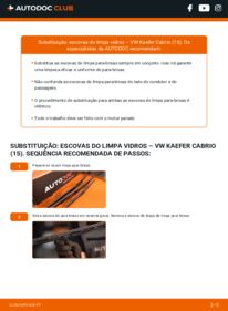 Como realizar a substituição de Escovas do Limpa Vidros 1302,1303 1.6 VW Kaefer Cabrio 15