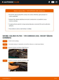 Kā veikt nomaiņu: 1.8 G60 VW Corrado 53i Salona filtrs