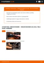 PDF med trinn for trinn-veiledning for bytte av NISSAN MAXIMA QX (A32) Vindusviskere