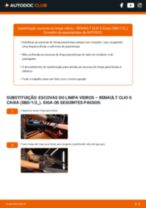 Mudar Escovas do Limpa Vidros dianteiro e traseiro RENAULT CLIO II Box (SB0/1/2_): guia pdf