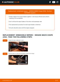 How to carry out replacement: Wiper Blades 3.0 Twin Turbo Nissan Z32