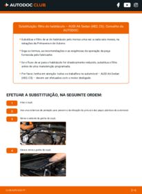 Como realizar a substituição de Filtro do Habitáculo 2.4 Audi A6 C5 Sedan