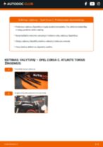 Kaip pakeisti Stiklo valytuvai mano Corsa C Van (X01) 1.2 16V (F08, W5L)? Išsamios instrukcijos