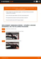 Step by step PDF-tutorial on Wiper Blades CITROËN C-CROSSER ENTERPRISE replacement