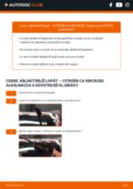 CITROËN C4 AIRCROSS első és hátsó Törlőlapát cseréje: javítási kézikönyv pdf