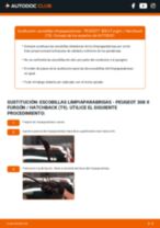 Cambio Escobillas de Limpiaparabrisas traseras y delanteras PEUGEOT 308 II Kasten / Schrägheck (T9): guía pdf