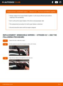 How to carry out replacement: Wiper Blades 1.4 HDi Citroen C3 Mk1