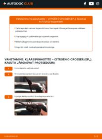 Kuidas välja vahetamist läbi viia: Citroen C Crosser 2.2 HDi Pesurikumm