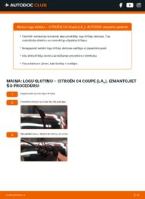 Kā veikt nomaiņu: 1.6 HDi Citroën C4 Coupe Stikla tīrītāja slotiņa