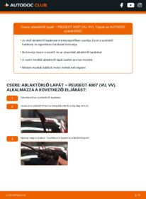 Hogyan végezze a cserét: 2.2 HDi Peugeot 4007 SUV 4x4 Törlőlapát