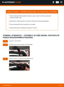 Ako vykonať výmenu: Stieracia liżta na C-Elysée Sedan 1.6 BlueHDi 100
