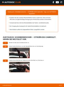 Wie der Austausch bewerkstelligt wird: Scheibenwischer 1.6 HDi 90 Citroen DS3 Cabrio