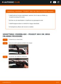 Hvordan man udfører udskiftning af: Viskerblade på 1.6 BlueHDi 120 Peugeot 308 2 SW
