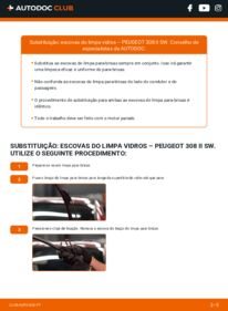 Como realizar a substituição de Escovas do Limpa Vidros 1.6 BlueHDi 120 Peugeot 308 SW Combi