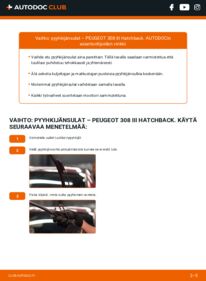 Kuinka vaihtaa Pyyhkijänsulat PureTech 110 (FPHNPL) PEUGEOT 308 III Schrägheck -autoon