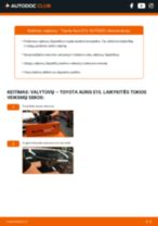 Kaip pakeisti Stiklo valytuvai mano Auris Hatchback (E18) 1.4 D-4D (NDE180_)? Išsamios instrukcijos
