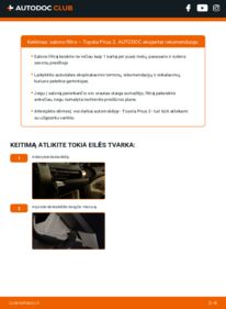 Kaip atlikti keitimą: Toyota Prius 2 1.5 Hybrid (NHW20_) Oro filtras, keleivio vieta