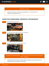 Kuidas välja vahetamist läbi viia: Toyota Hilux VIII 2.4 D 4WD (GUN125_) Pesurikumm