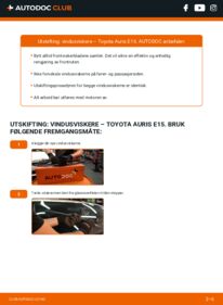 Slik bytter du Vindusviskere 1.4 D-4D (NDE150_) Toyota Auris E15