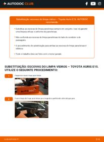 Como realizar a substituição de Escovas do Limpa Vidros 1.4 D-4D (NDE150_) Toyota Auris E15