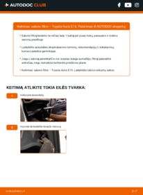 Kaip atlikti keitimą: Toyota Auris E15 1.4 D-4D (NDE150_) Oro filtras, keleivio vieta