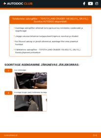 Kuidas välja vahetamist läbi viia: Toyota Land Cruiser 150 3.0 D-4D (KDJ155_, KDJ150_) Salongifilter